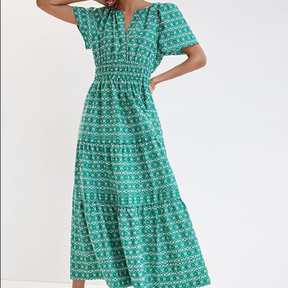 COPY - Anthropologie somerset green print maxi Xxs nwot